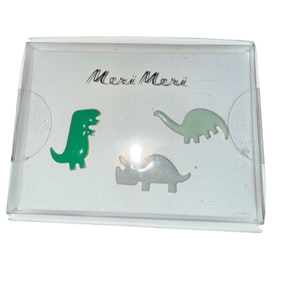 Meri Meri Dinosaur Enamel Pins Set‎ of 3 Handcrafted Christmas stocking stuffer